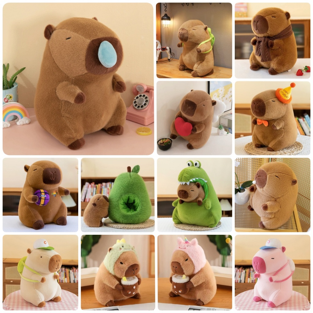 🔥台灣現貨 卡皮巴拉娃娃 水豚玩偶 水豚君娃娃抱枕 鼻涕水豚 抱枕娃娃 長抱枕 玩偶 娃娃玩偶 禮物 生日禮物 交換禮物