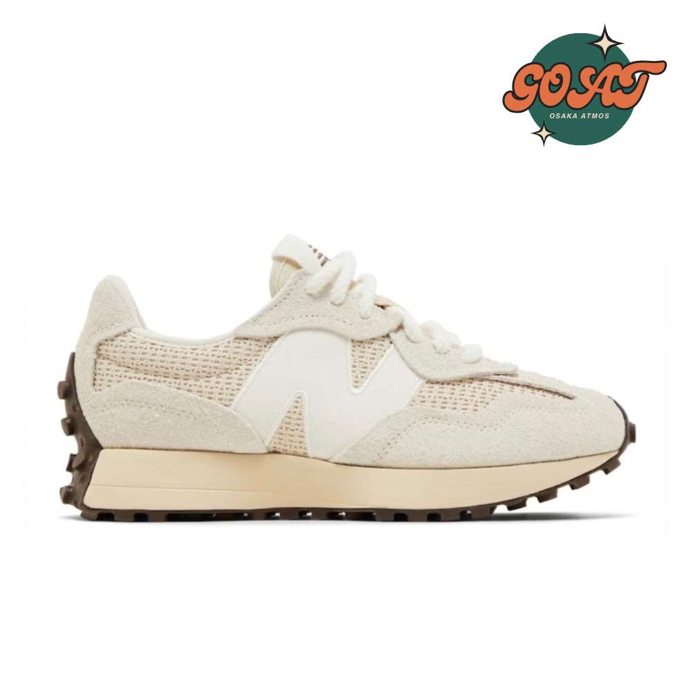 New Balance 327 奶油白 編織亞麻 大N白字 拼接 麂皮 透氣 復古休閒鞋 男鞋 女鞋 U327WVA