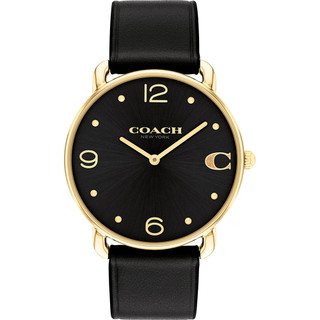 COACH Elliot C字時尚黑麵女皮帶錶 CO14504245/33mm