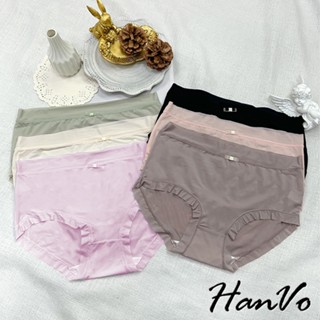 【HanVo】蝴蝶結透薄涼感冰絲內褲 瞬爽透涼透氣親膚 中腰 日系三角褲 獨立包裝 流行少女內褲 內著 A11-5681