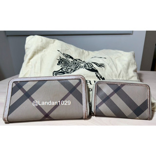 BURBERRY 防刮 經典格紋 長夾 短夾 錢包 手提包