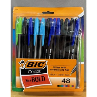 BIC Cristal Xtra Bold 1.6mm 原子筆 水晶筆 單支販售 無紙盒 灰色透明筆桿 有色差