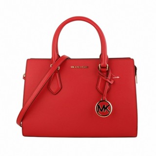 MICHAEL KORS-金字防刮PVC 手提斜背三層兩用包(火紅)中款