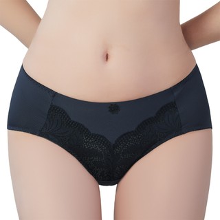 SWEAR 思薇爾 舒漾Bra系列 M-XXL 涼感 消臭 蕾絲 中腰 三角 女內褲 (科技藍)