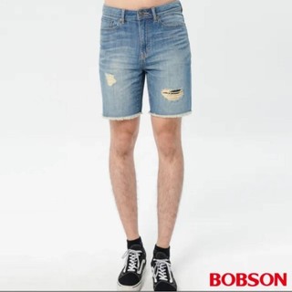 BOBSON 男款刷破補丁短褲/36 腰