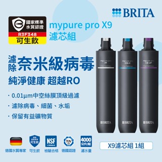 德國BRITA mypure pro X9專用一年份濾心組(共3支) 前置PF 離子交換樹脂ION-X 超微濾CB-UP