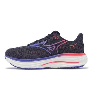 Mizuno 女慢跑鞋 運動鞋 路跑 舒適WAVE RIDER 29 SW 寬楦 輕量 藍紫 J1GD250621