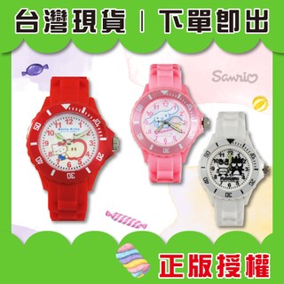 【WANgT】=三麗鷗 可愛 俏皮 經典卡通 兒童 精巧 繽紛 矽膠錶 HELLO KITTY 凱蒂貓 大耳狗 酷企鵝