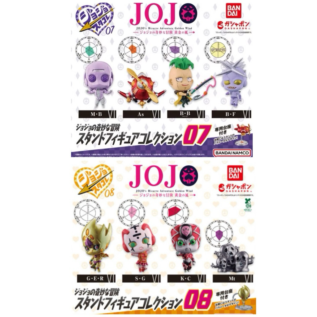 全新現貨Bandai JOJO的奇妙冒險替身公仔收藏07-08扭蛋