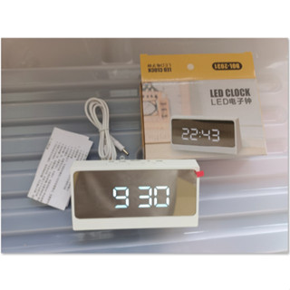 全新LED鏡面電子鐘 電子鬧鐘 鏡面時鐘 電池時鐘