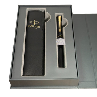 PARKER 派克 威雅XL幻影黑鋼珠筆 真皮筆套禮盒