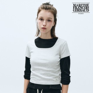【MARITHE FRANCOIS GIRBAUD】女版基本款短版TEE 淺麻灰 MFG 韓國同步 官方直營