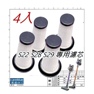 [可藍] 4入濾網 適 Dirt Devil 德沃 JIANMIAO S28 zimola S29 S22 吸塵器