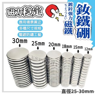 台灣現貨 磁鐵 圓形強力磁鐵 吸鐵石 釹鐵硼 磁鐵 鍍鋅磁鐵 強力磁鐵 永磁鐵 耐磨防鏽 強力吸附 五金磁鐵 工業磁鐵