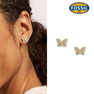 【FOSSIL 官方旗艦館】Sutton 星閃金蝶不鏽鋼耳環-金色 JF04922710