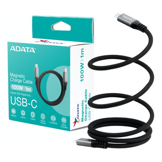 威剛 ADATA Type-C to C Magnetic Cable 100W 1M 磁吸收納編織充電傳輸線 公司貨