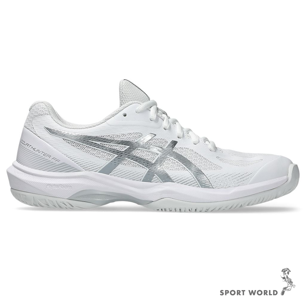 Asics 亞瑟士 羽球鞋 女鞋 COURT HUNTER FF 白銀【運動世界】1072A112-102