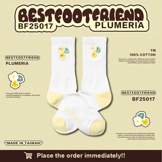 BEST FOOT FRIEND / BFF襪 Plumeria雞蛋花 刺繡長襪【PS中壢】