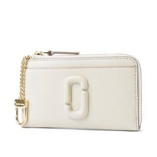 MARC JACOBS 專櫃款 雙J LOGO牛皮拉鍊證件/鑰匙/零錢包-雲白【美國正品 現貨】