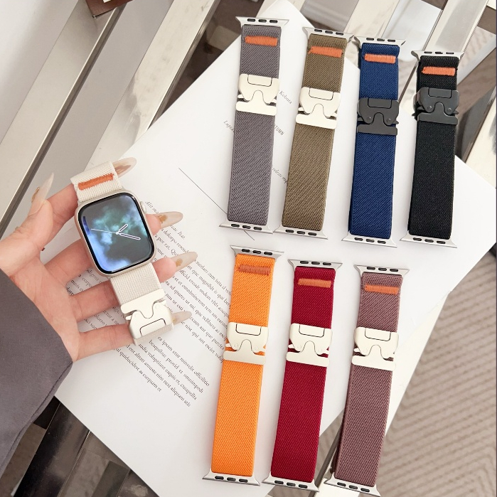 彈力尼龍傘扣 Apple watch 錶帶 適用iwatch 10代 ultra 9/8765 se/S10手錶帶