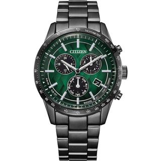 CITIZEN 星辰 CHRONOGRAPH系列 極光之森 光動能三眼計時腕錶 100米防水黑色電鍍BL5497-85W