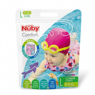 Nuby 游泳戲水褲(尿布) 游泳褲 游泳尿布 防水尿布3入 L XL