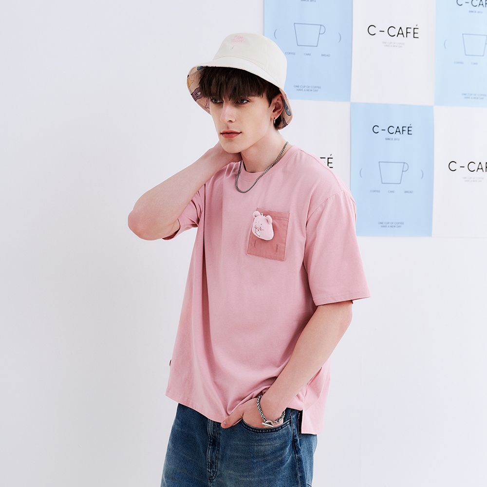 CACO-Cheer Bear絨毛公仔短T‧親子款-男女共穿【J1CB006】