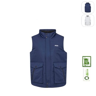 【FILA】男性 超潑水 保暖 鋪棉背心-丈青 1VEY-5102-NV