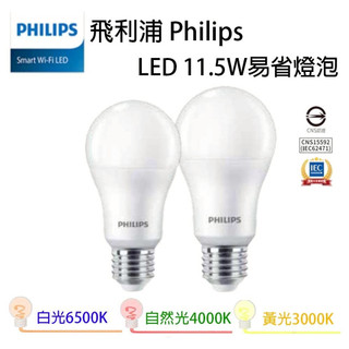 飛利浦 PHILIPS LED 易省 球泡燈 11.5W 全電壓 E27 LED燈泡 省電