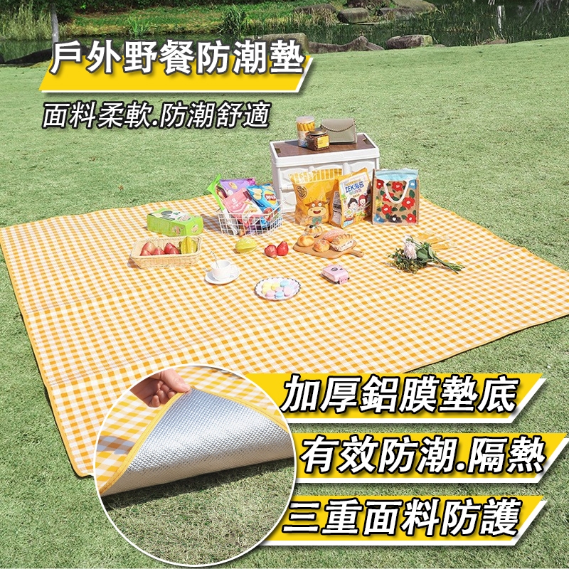 台灣出貨 隔日達🔥加厚鋁膜防水野餐墊 加大尺寸 露營地墊 防潮墊 沙灘墊防水牛津布 野餐 露營 爬行墊 遊戲墊 戶外郊遊