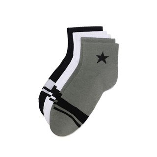 CONVERSE【授權經銷商】運動襪 短襪 3入裝 萊卡彈性 黑灰白 UC0648-042