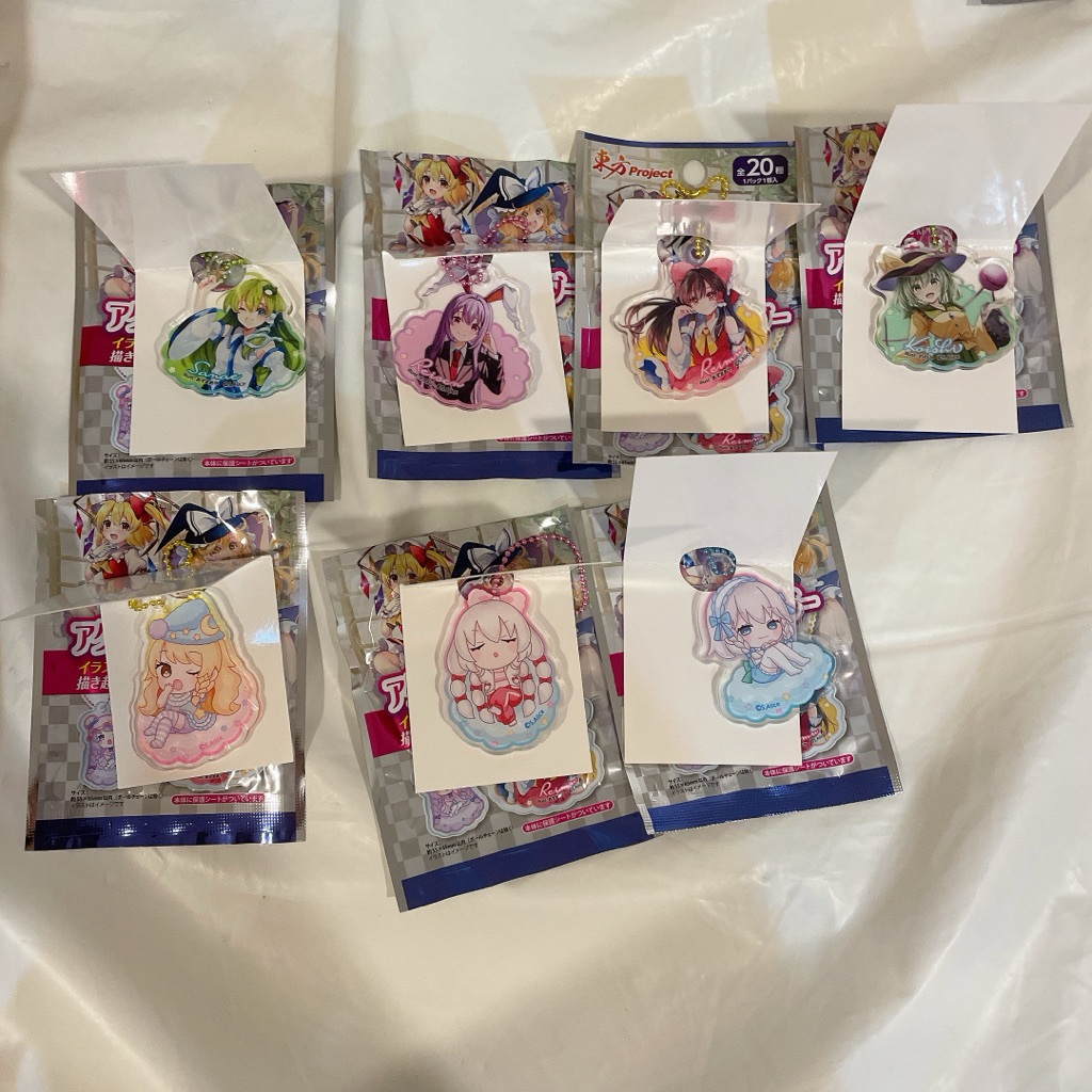 全新日本盲抽 東方project 壓克力鑰匙圈 博麗靈夢 霧雨魔理沙 藤原妹紅 十六夜咲夜  鈴仙 古明地 東風谷早苗