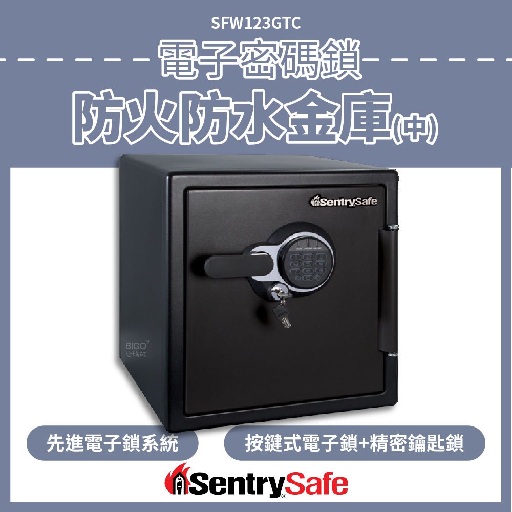 新品首發 SentrySafe 電子密碼鎖防火防水金庫(中) SFW123GTC 防盜 密碼保險箱