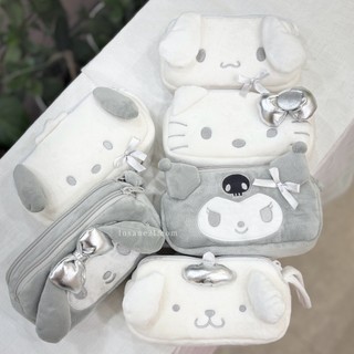 正版三麗鷗 SANRIO 韓國銀色 收納包 化妝包 帕恰狗 大耳狗 美樂蒂 酷洛米 布丁狗 凱蒂貓【Insane-21】