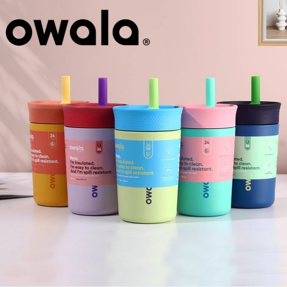 【最低價】Owala Kids' Tumbler系列 不鏽鋼水壺 矽膠吸管水壺 兒童友善 保冰杯 吸管水壺
