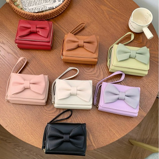 『Mika迷卡』B21現貨 新款蝴蝶結錢包短款學生可愛時尚簡約手拿包折疊錢包卡包 預購請聊聊