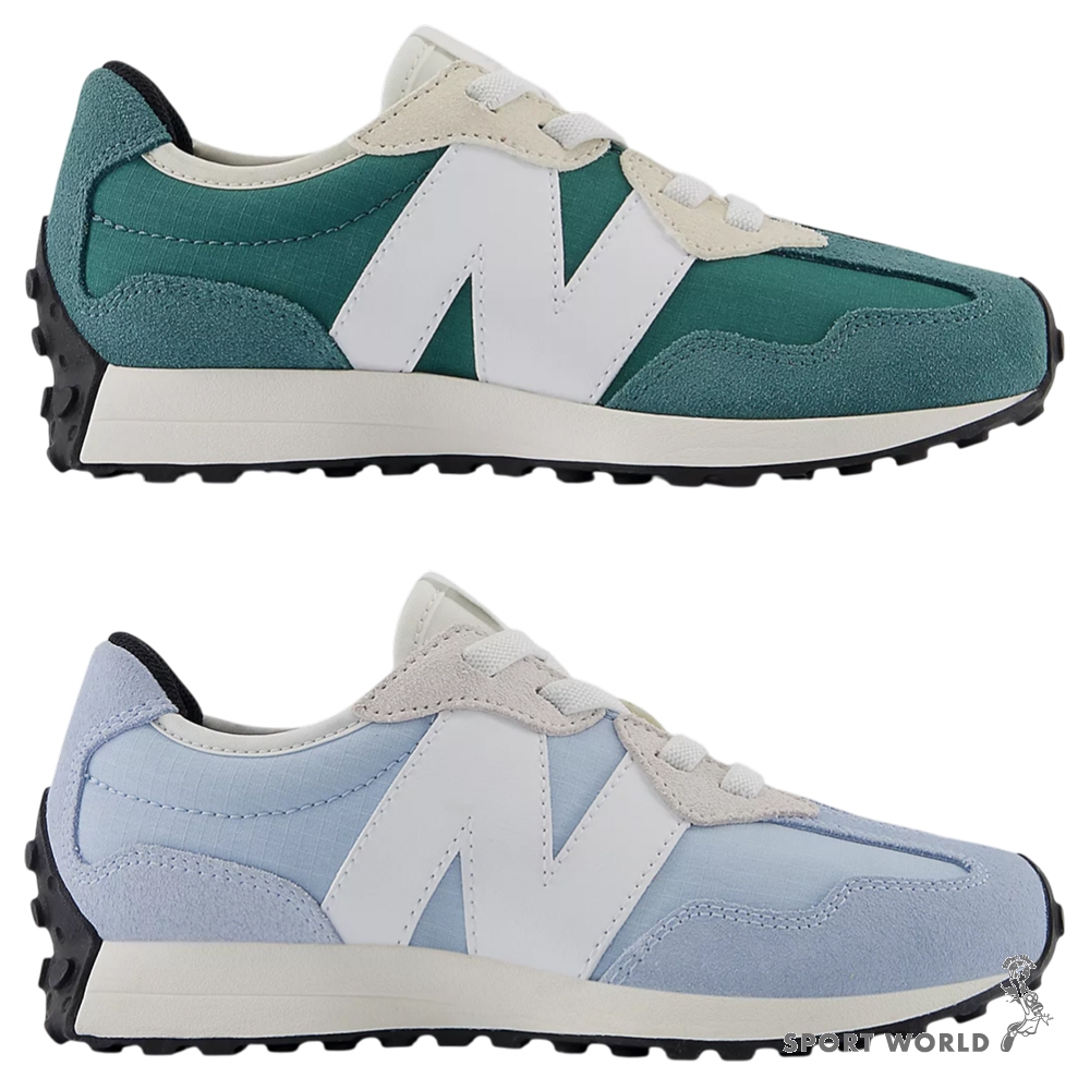 New Balance 327 休閒鞋 中童鞋 麂皮 拼接 綠/藍【運動世界】PH327BD-W/PH327BS-W