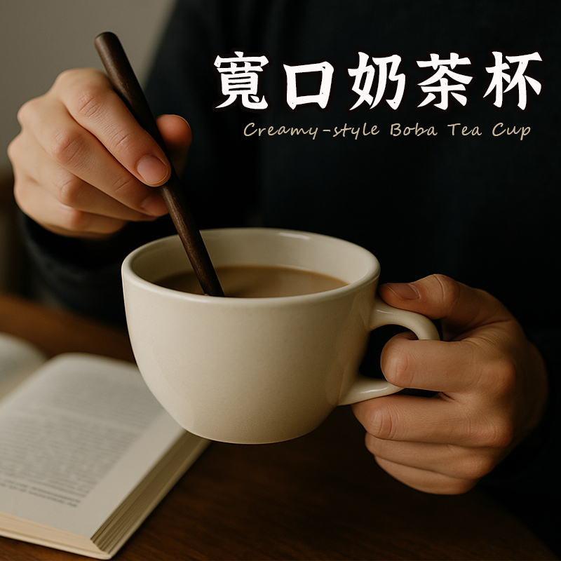 【奶油風 寬口馬克杯】陶瓷馬克杯 水杯 咖啡杯 奶油風杯子 胖胖馬克杯 麥片杯 晨間咖啡杯 圓弧咖啡杯 牛奶杯