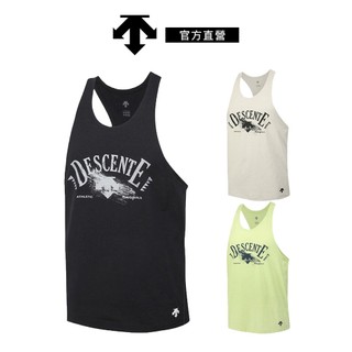 【DESCENTE 迪桑特】男士 吸濕排汗印花無袖背心-三色可選 現貨