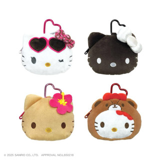 🔥現貨🔥 日本正版 三麗鷗 Hello Kitty 絨毛造型零錢包 曬黑 愛心扣環 吊飾 掛飾 鑰匙圈