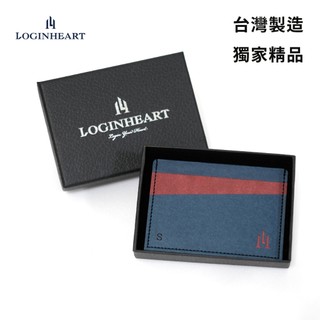 LOGINHEART｜免取卡正面感應卡夾 海軍藍紅 名片夾 可客製 悠遊卡/信用卡/各類卡片 直接感應不受其他卡片幹擾