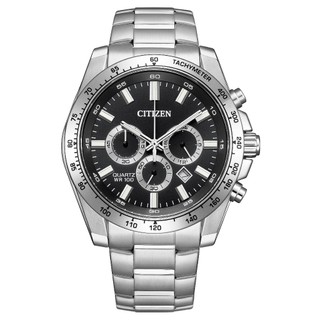 CITIZEN星辰 Chronograph系列 運動三眼計時不鏽鋼石英腕錶 日期24小時顯示 AN8230/AN8233