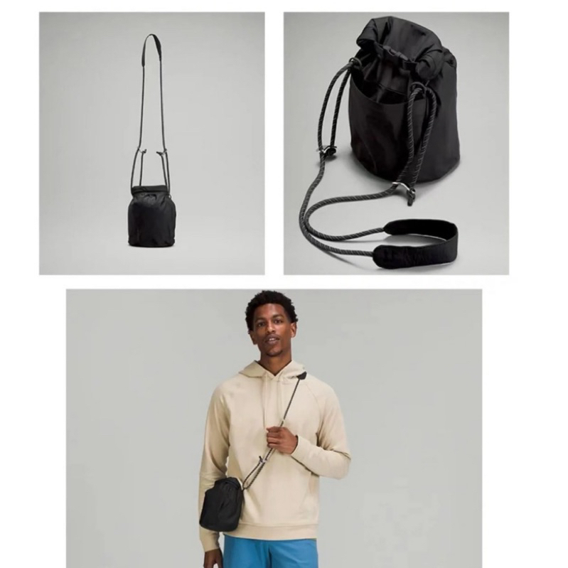 現貨正品 lululemon 單肩斜背包rolltop防水瑜珈健身水壺包抽繩小水桶包袋福袋