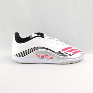 adidas JP7452 梅西 F50 MESSI Club 中大童 足球鞋 室內 平底 白銀紅【iSport愛運動】