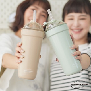 【THERMOcafe 凱菲】 不鏽鋼真空吸管保溫杯900ml(TCBT-900)【202507月集點換購品】