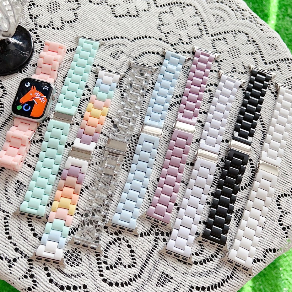 Apple watch 錶帶 糖果亞克力 pc 適用iwatch 10代 ultra 9/8765 se/S10 手錶帶