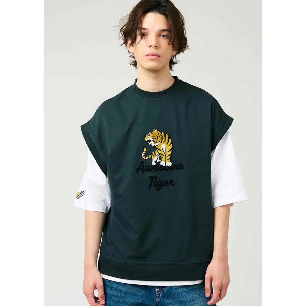 日單潮牌G牌四隻貓咪印花豆子刺繡休閒無袖背心L