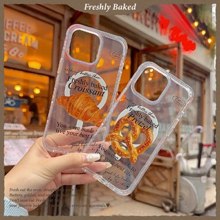 Twinko💗[CA2046]獨家設計·Paris Bakery·可頌&蝴蝶餅/高品質IMD內印刷透明殼/磁吸殼