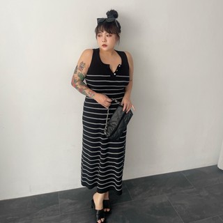LULUS/PLUS/中大尺碼/排釦圓領針織無袖長洋裝３色【A02250045】裙子 針織洋 250528