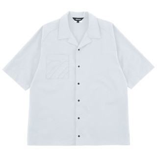 【全新請看描述】MIZUNO短袖襯衫 街頭 淺色 白色 口袋 百搭 潮流 休閒 暮灰 XL D2TAC00703